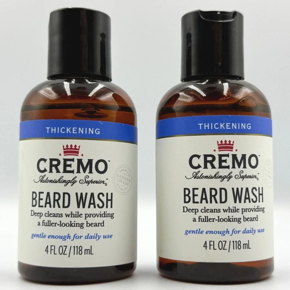 Cremo Thickening Beard Wash Mens 4oz Lot of 2 Fuller Looking Formula **NEW**